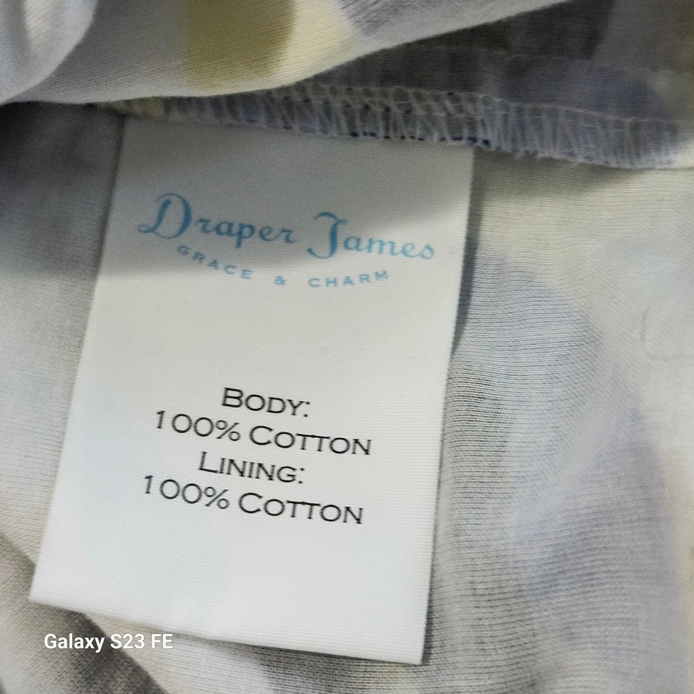 Draper James Floral Off Shoulder Top Womens‎ Size Medium Blue Yellow Cotton - Picture 7 of 9